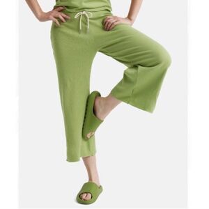 NWT MATE the Label Organic Thermal Wide Leg Pants Pistachio XS